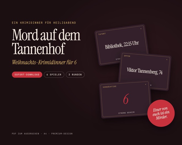 Krimidinner „Mord auf dem Tannenhof“